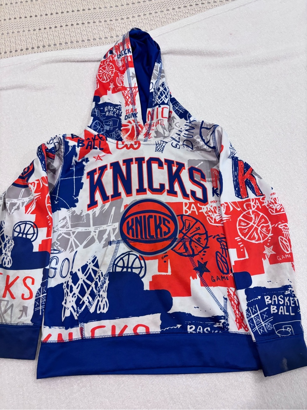 Kids Graphic Hoodie - Red, Blue & White